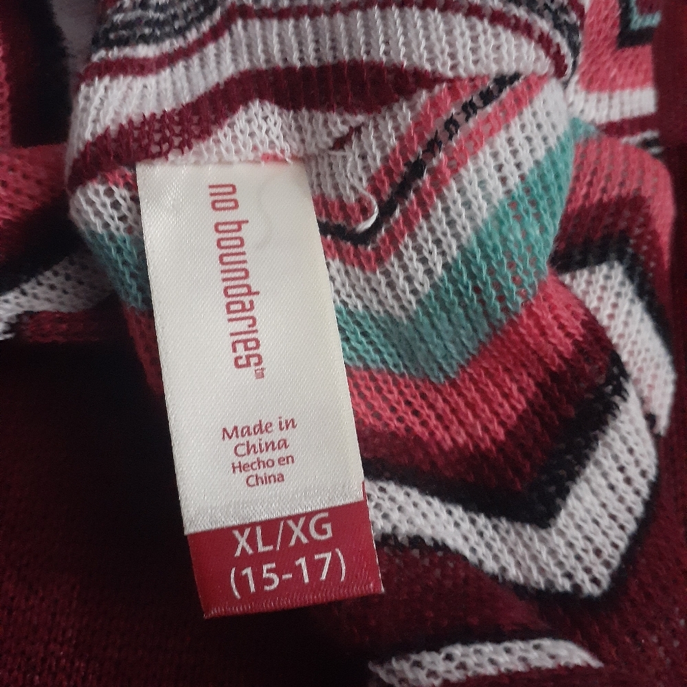 Womens sz 15/17 Burgundy Gauze type sweater top with Scarf set nwotgs - Picture 10 of 11